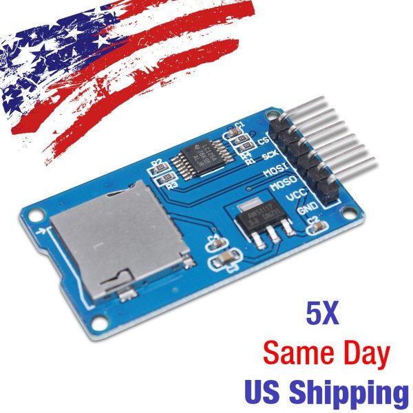 Micro SD Card Reader Writer Module SPI Arduino PIC AVR SDHC 5PCS - USA SHIP!