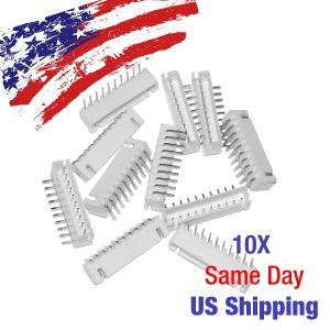 JST XH2.54mm 10 Pin Right Angle Wire Cable Connector Header Male PCB 10PCS USA!