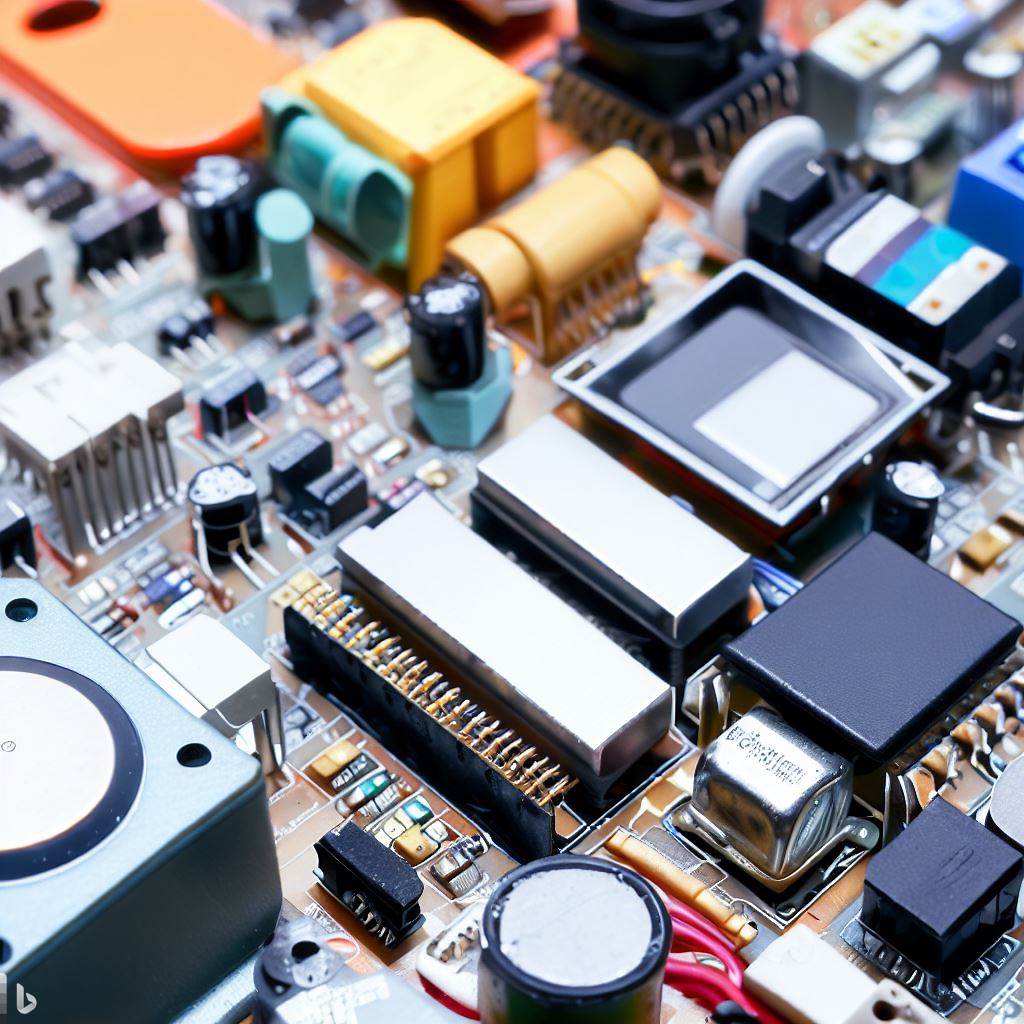 Electronic components on a circuit board