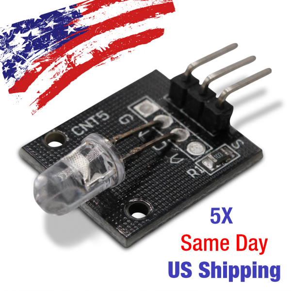 7 Color LED Flashing Module Arduino ESP32 Red Green Blue Yellow White USA! 5PCS